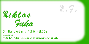 miklos fuko business card